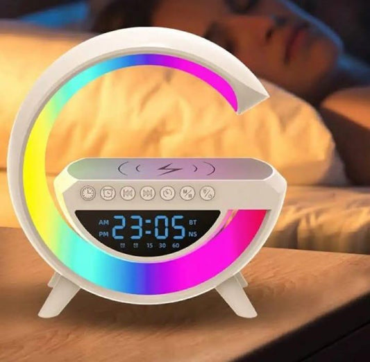 4-in-1 Wireless Charger: Clock, Speaker & Lamp